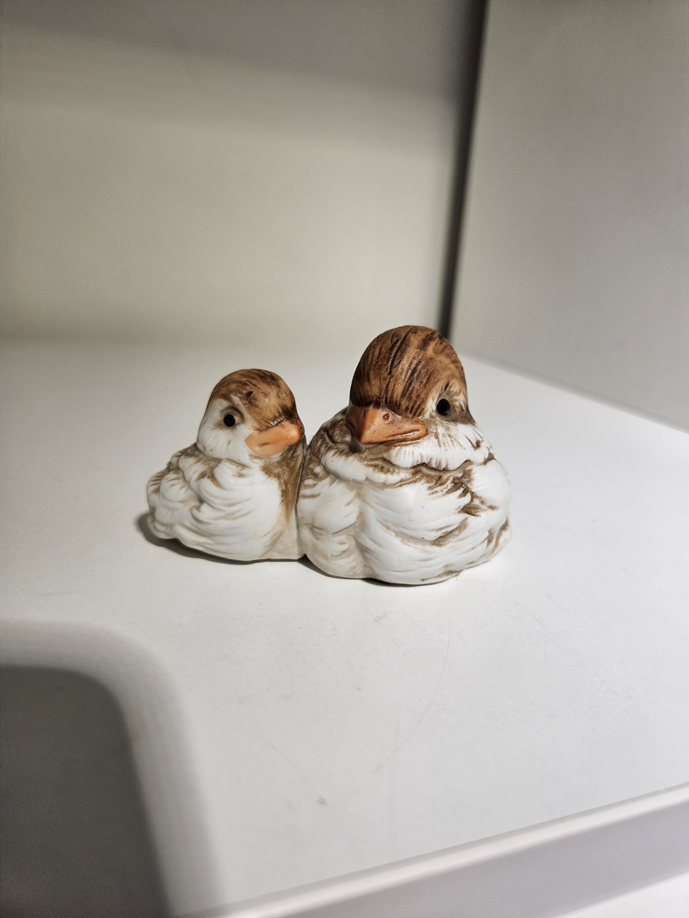 Ceramic Bird Figurine Pair Sparrows?